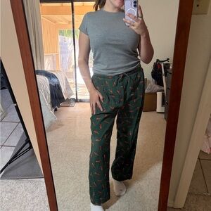 Gap Green Fox Pattern Drawstring Lounge Pants
